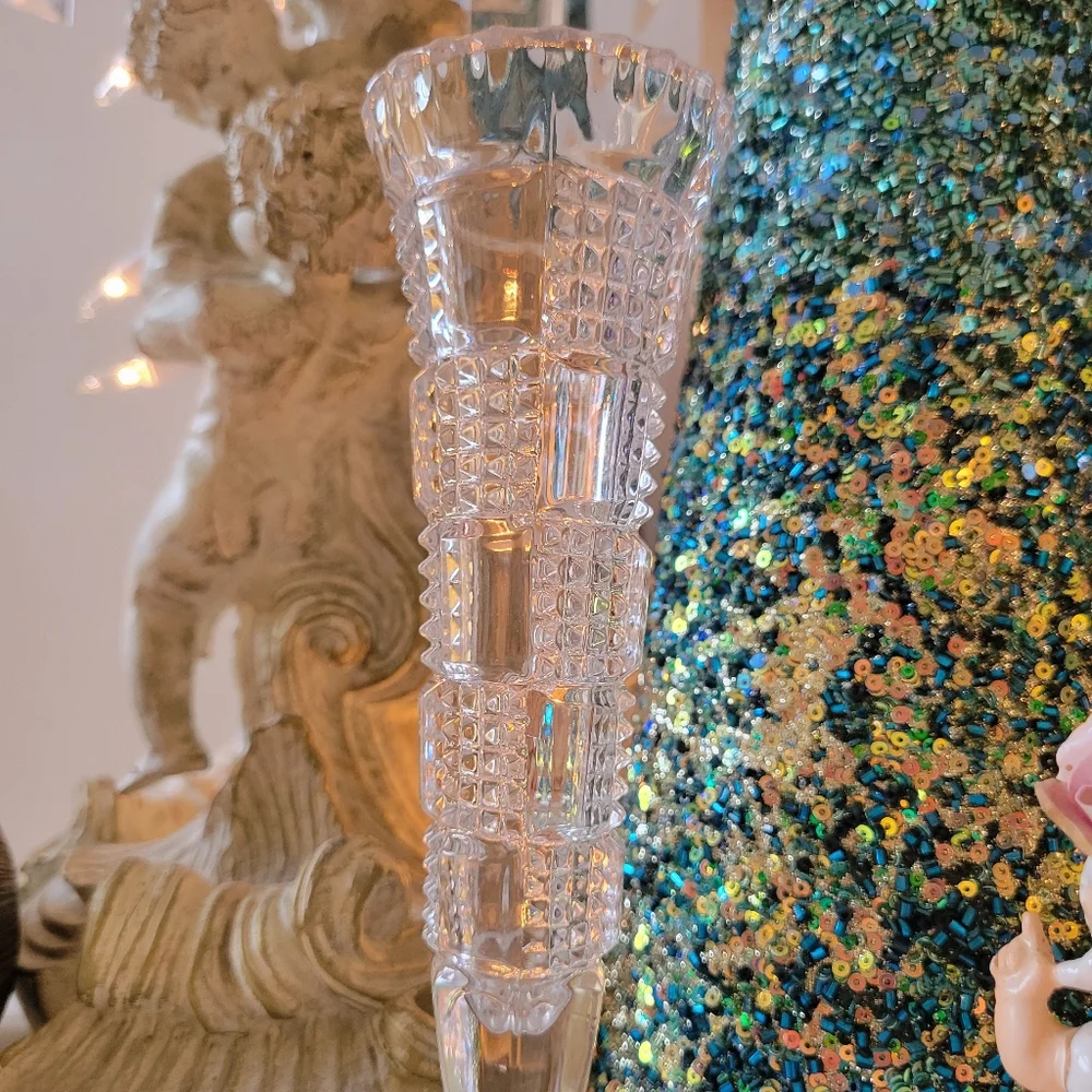 Pretty Vintage Cut Glass Bud Vase ~ Nice!